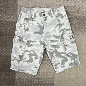 Armani Exchange Mens Camo Cargo Shorts Size 28 Gray Utility Pockets Military